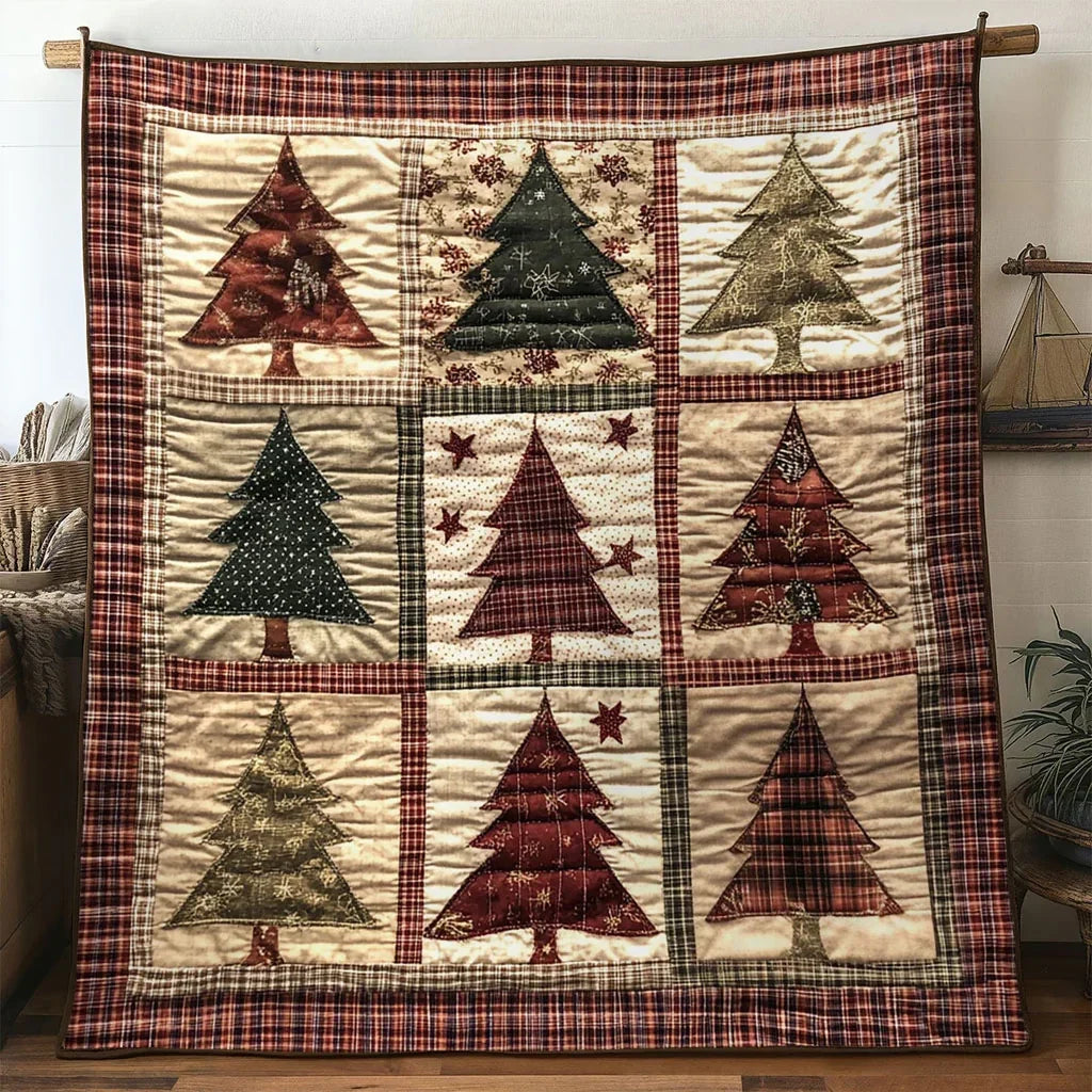 Candlelight Christmas Tree Quilt Blanket