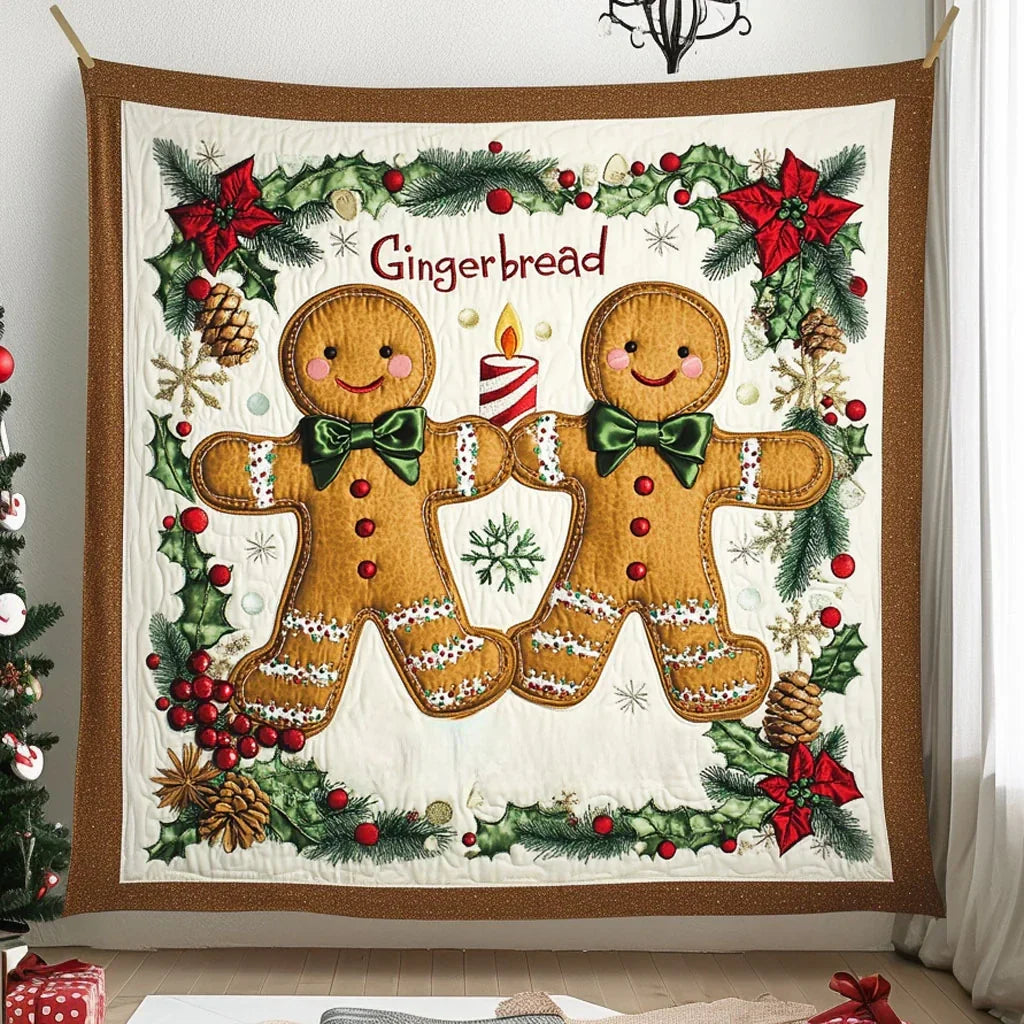 Candlelight Gingerbread Quilt Blanket