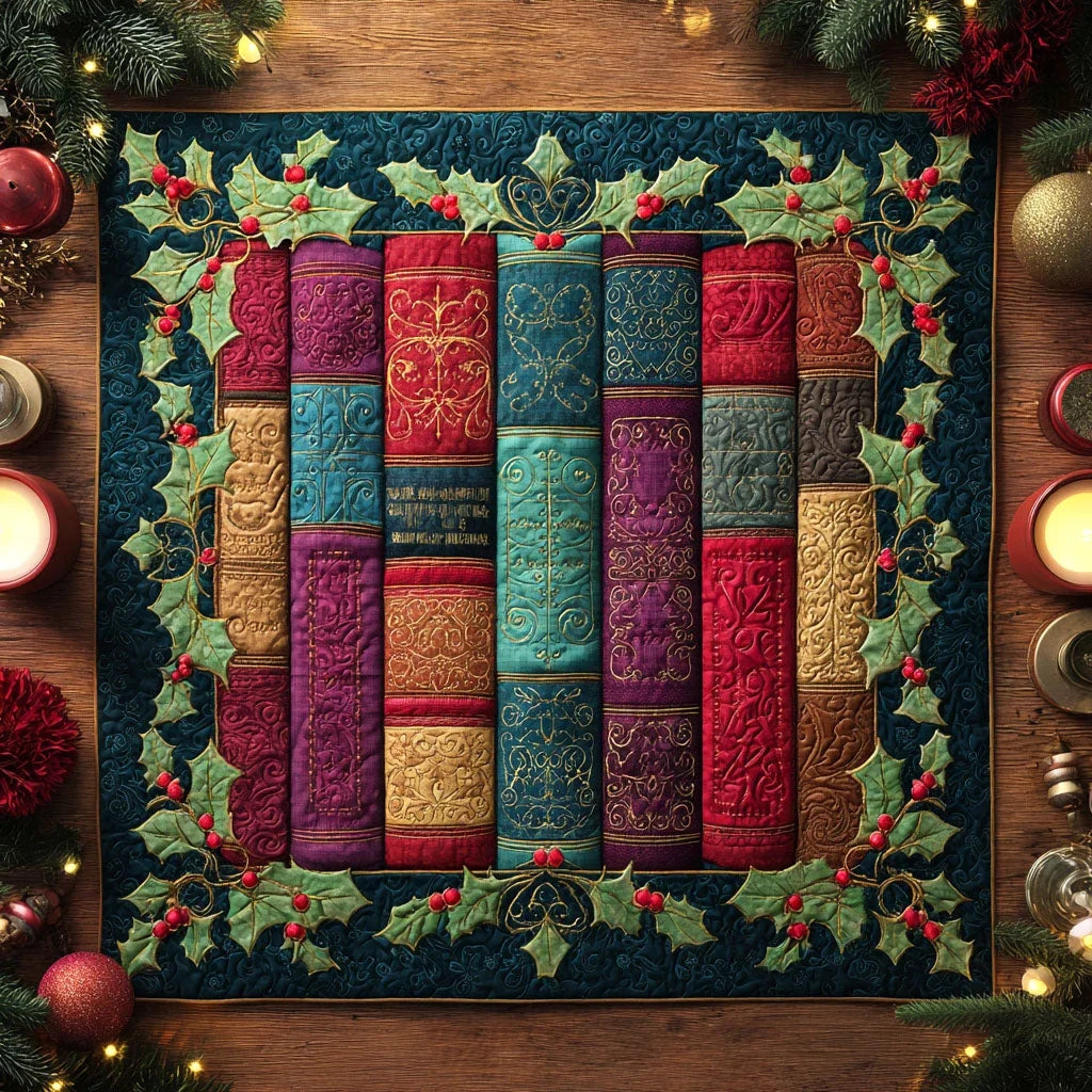 Candlelight Reads Quilted Table Topper