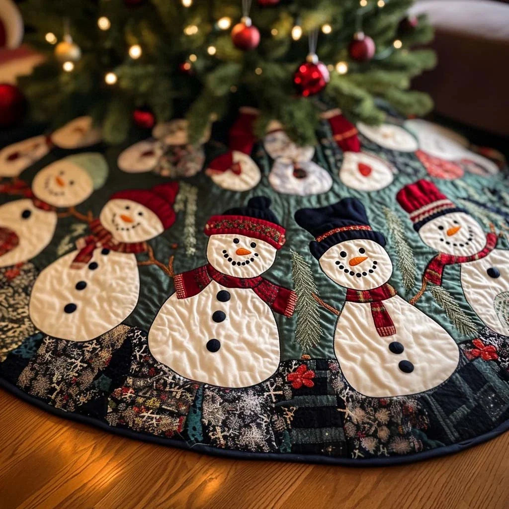 Candy Cane Bliss Christmas Quilted Tree Skirt
