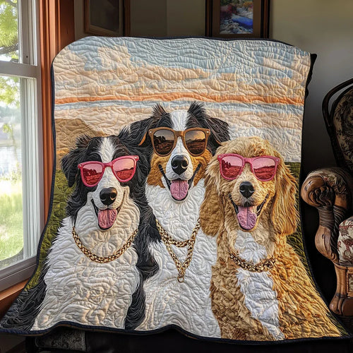 Canine Vibes Quilt Blanket
