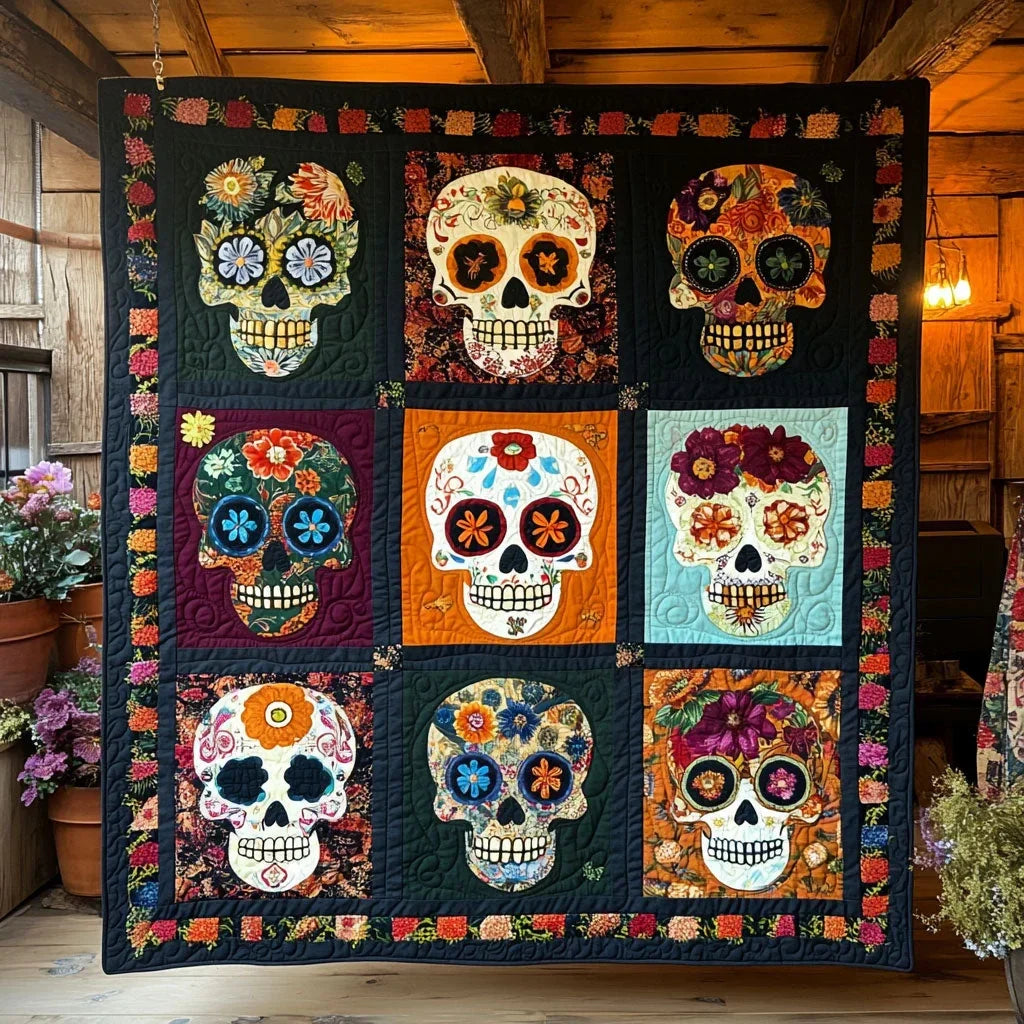 Canvas Of The Dead Quilt Blanket