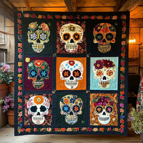 Canvas Of The Dead Quilt Blanket