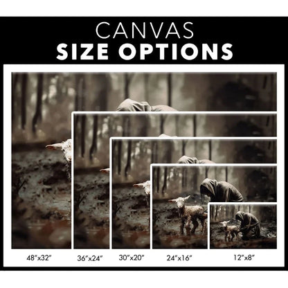 jesus rescues lost lamb wall art canvas (Landscape) (view 5)