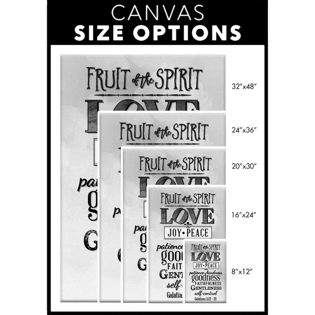 fruit of the spirit bible verse christian wall art canvas (Landscape) (view 3)