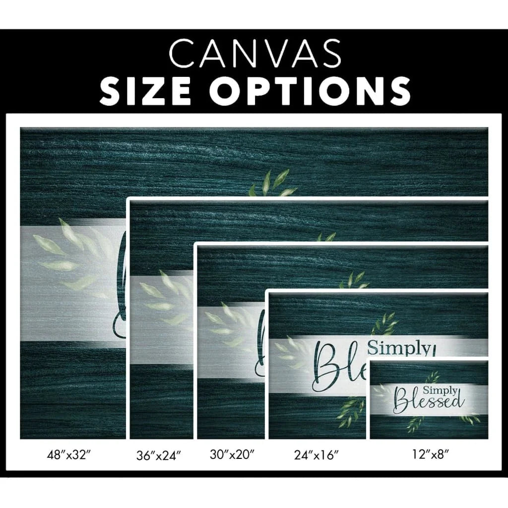 simply blessed wall art canvas christian wall decor christian gifts (Landscape) (view 2)