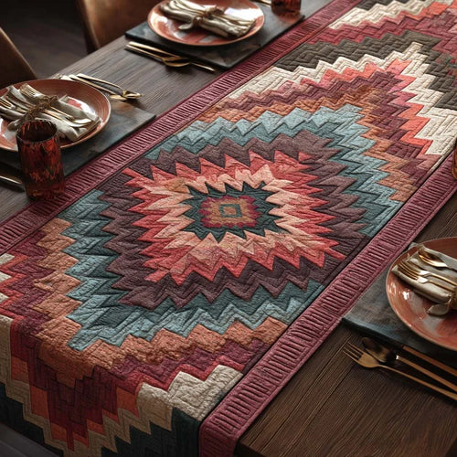 Canyon Blaze Chevron Quilted Table Runner