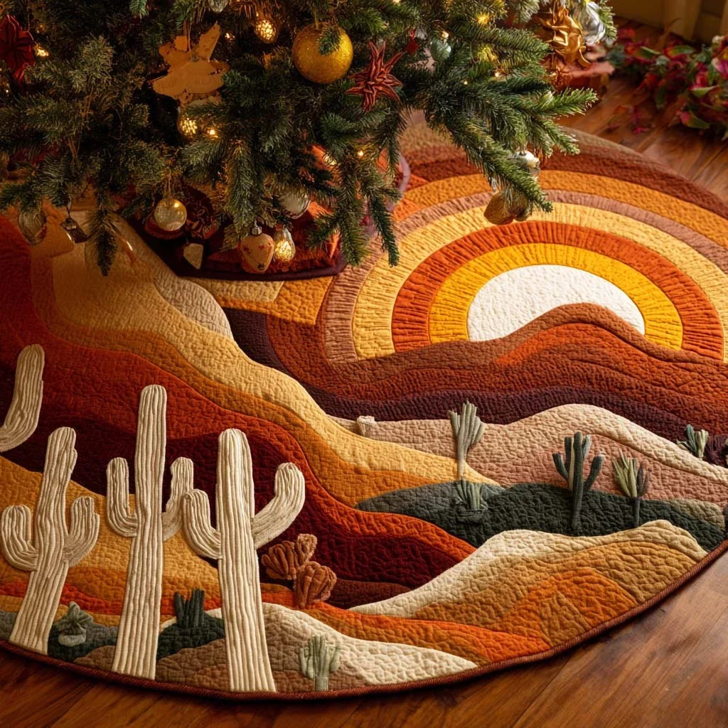 Canyon Sunburst Horizon Quilted Tree Skirt