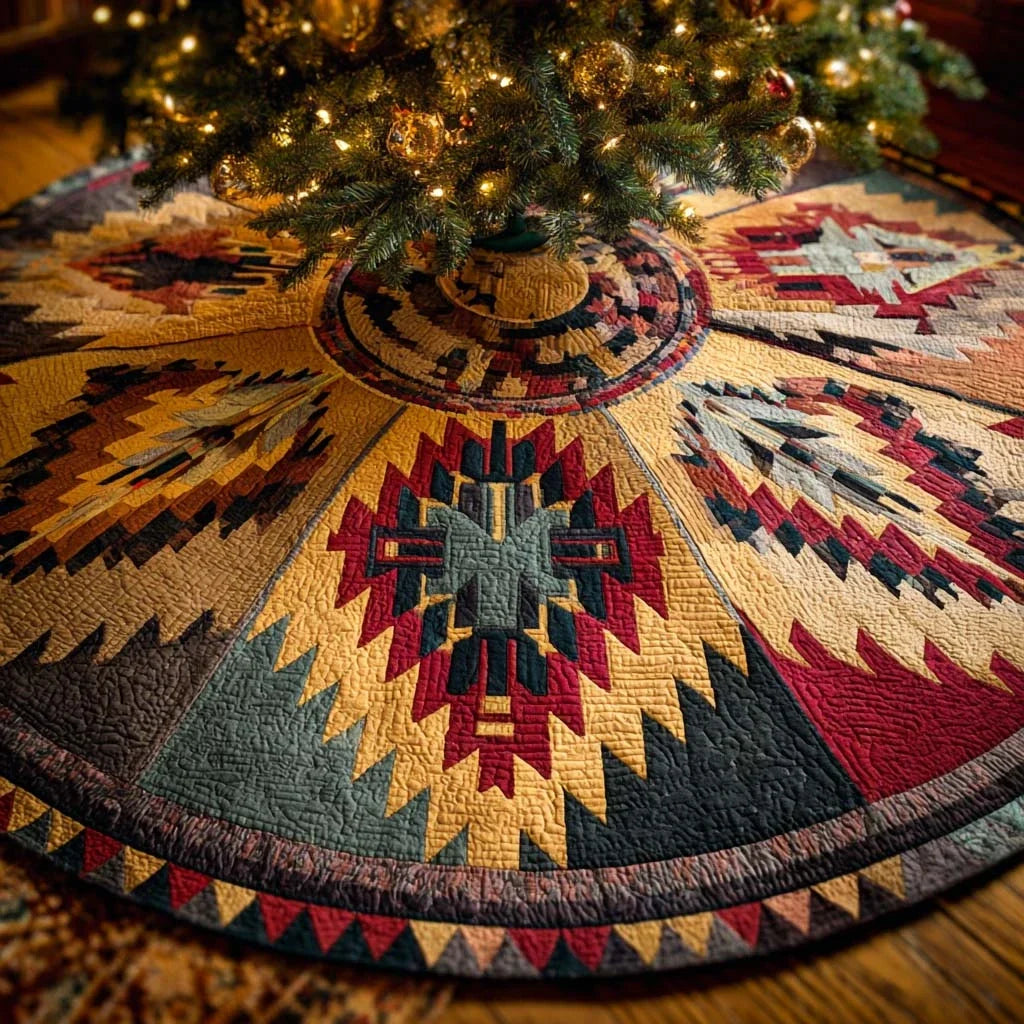 Canyon Sunset Crest Quilted Tree Skirt