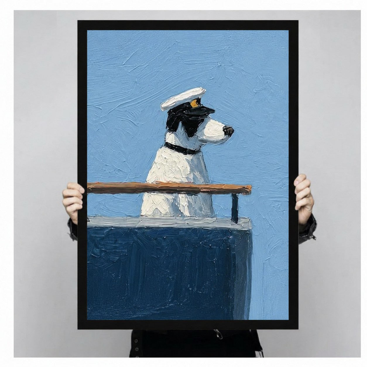 Captain Dog Oil Painting Canvas Wall Art