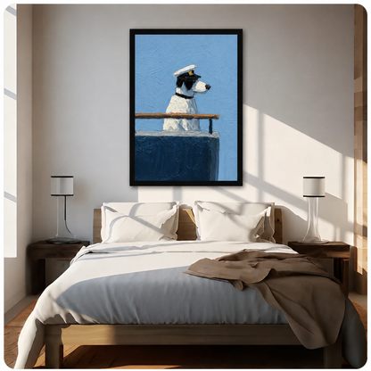 Captain Dog Oil Painting Canvas Wall Art