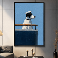Captain Dog Oil Painting Canvas Wall Art