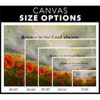 philippians 4 4 rejoice in the lord always wall art poppies christian canvas art (Landscape) (view 3)