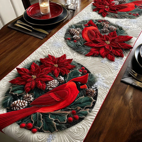 Cardinal Blessing Path Quilted Table Runner