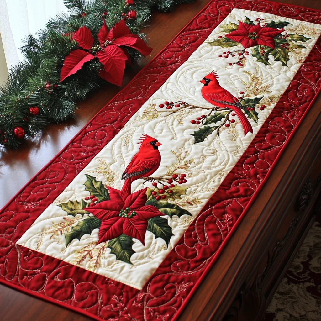 Cardinal Blessing Quilted Table Runner