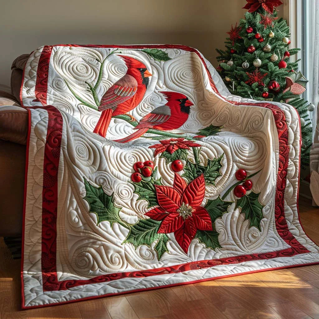 Cardinal Breeze Quilt Blanket - Quilted Blanket by Wild and Way