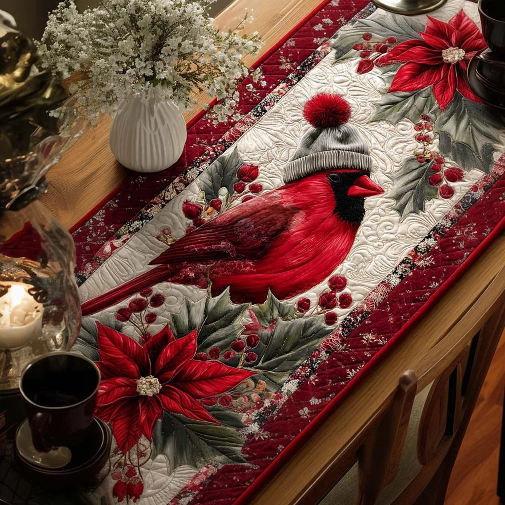 Cardinal Cozy Quilted Table Runner