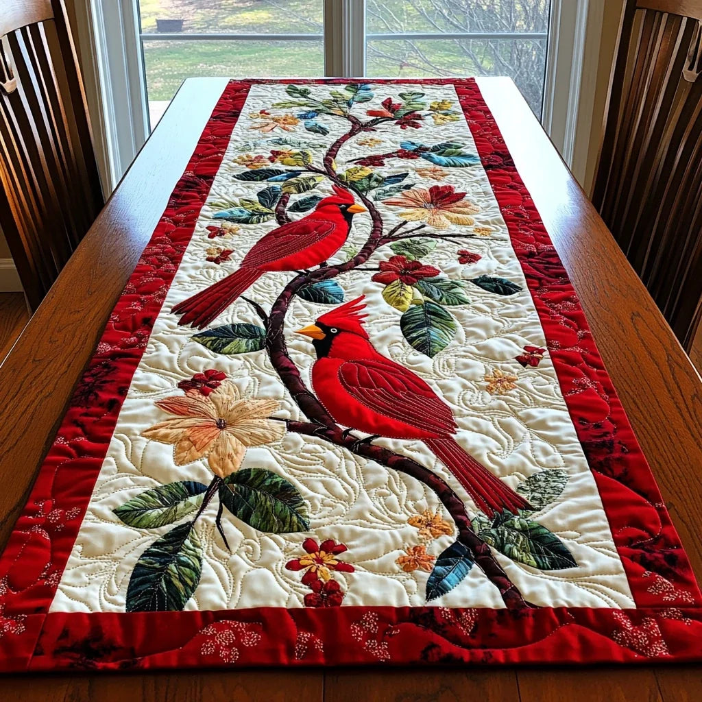Cardinal Dream Quilted Table Runner
