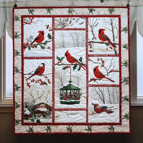 Cardinal Gazebo Quilt Blanket