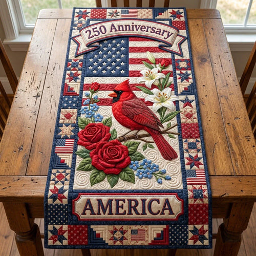 Cardinal Glory Quilted Table Runner