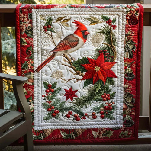 Cardinal Harmony Quilt Blanket - Quilted Blanket by Wild and Way