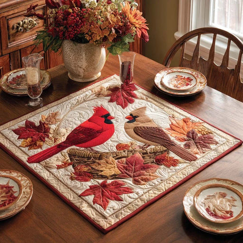 Cardinal Harmony Quilted Table Topper