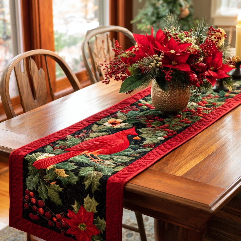 Cardinal Haven Quilted Table Runner