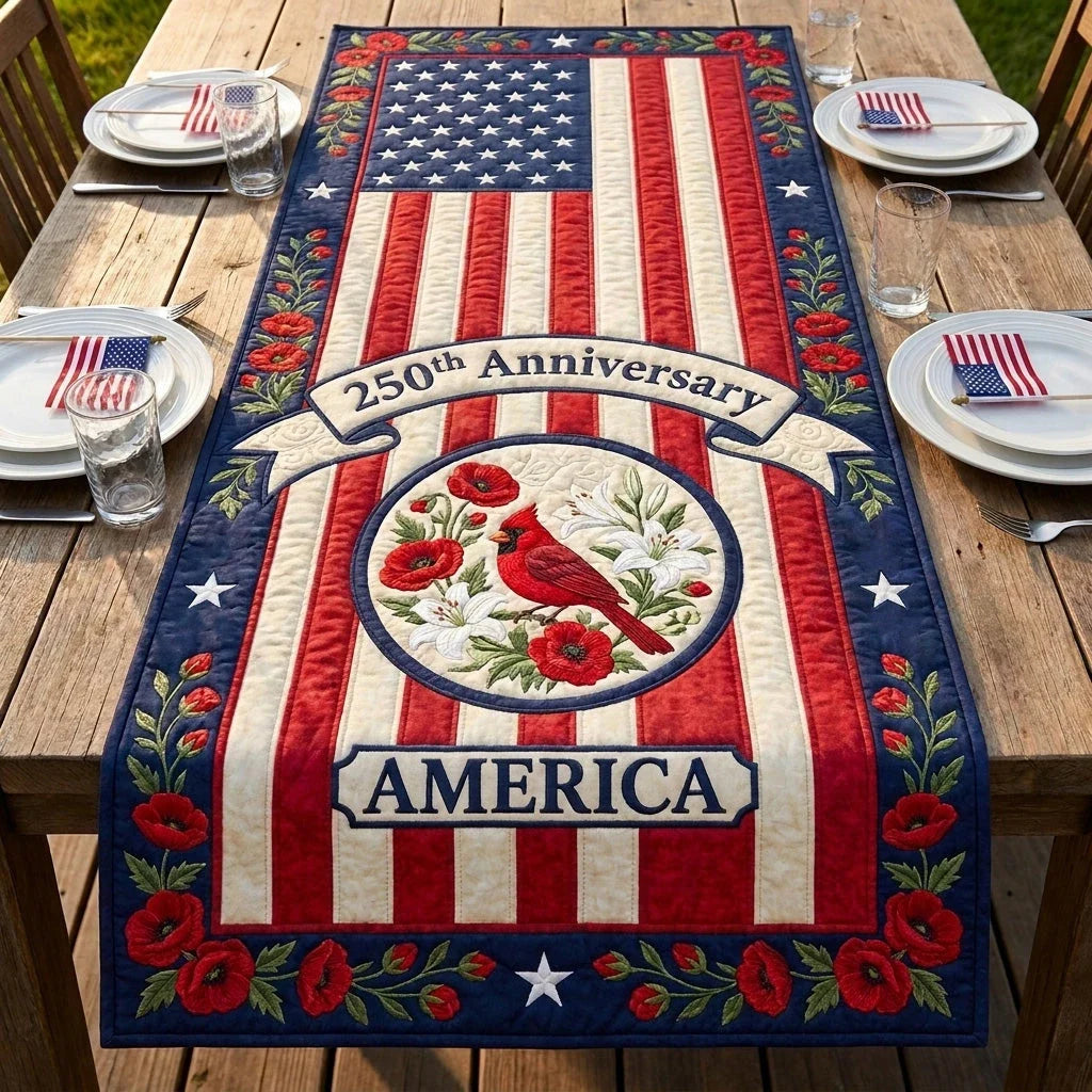 Cardinal Jubilee Quilted Table Runner