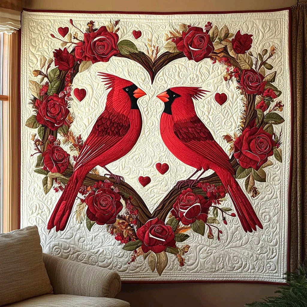 Cardinal Love Quilt Blanket