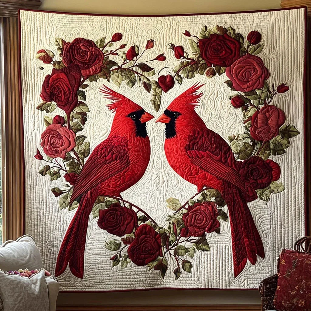 Cardinal Love Quilt Blanket