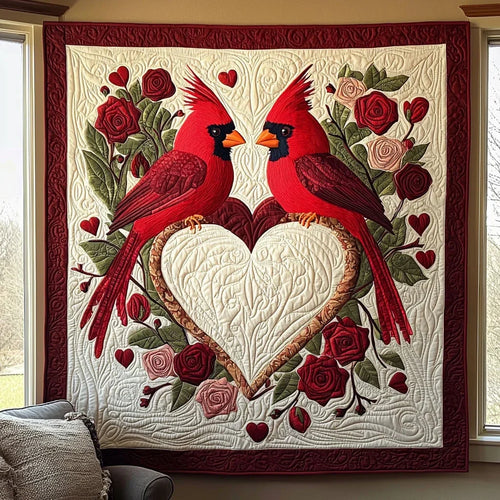 Cardinal Love Quilt Blanket