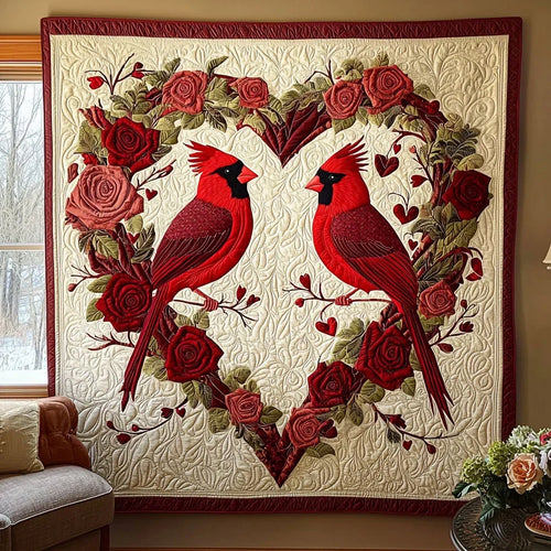 Cardinal Love Quilt Blanket