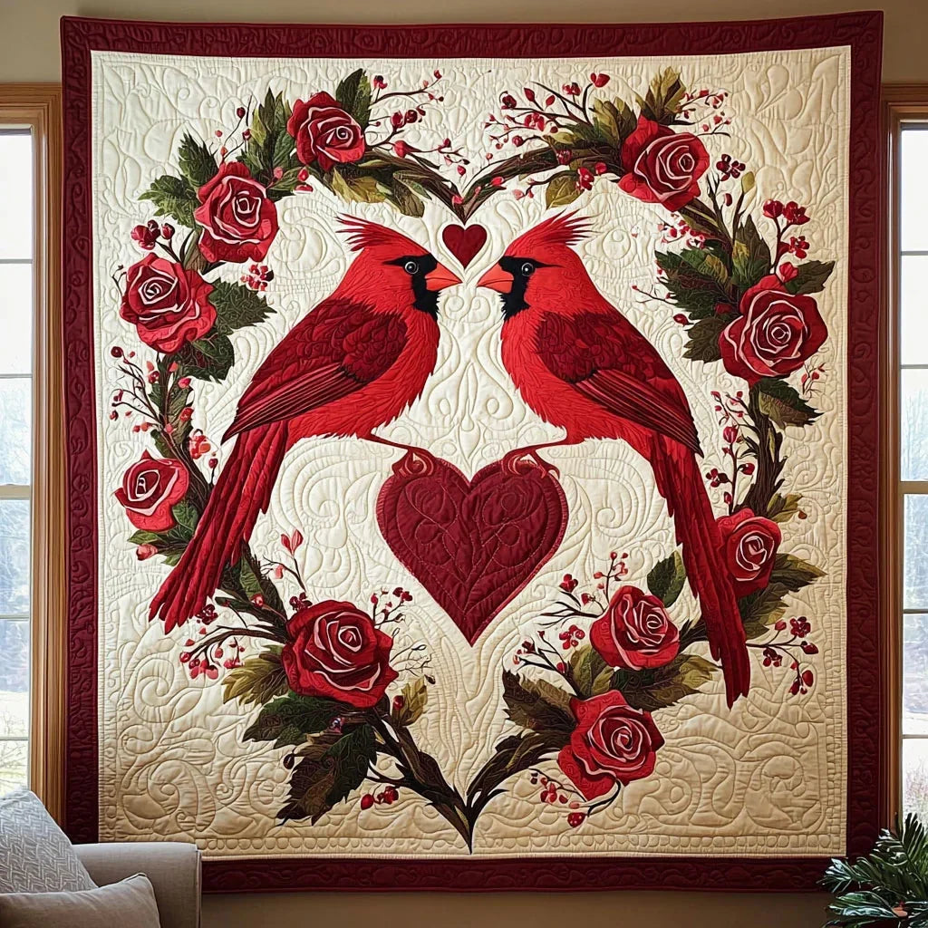 Cardinal Love Quilt Blanket