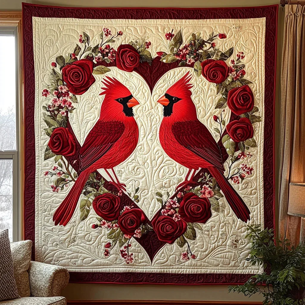 Cardinal Love Quilt Blanket