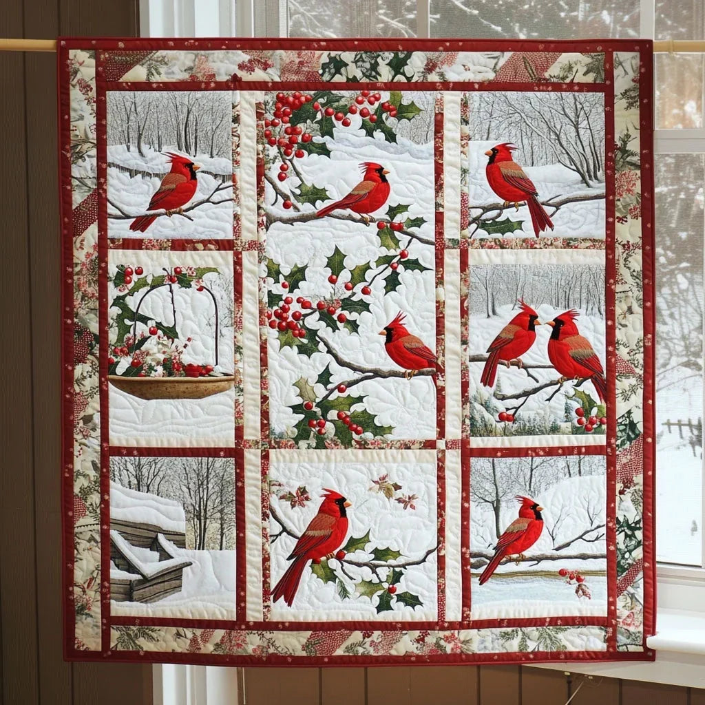 Cardinal Mosaics Quilt Blanket