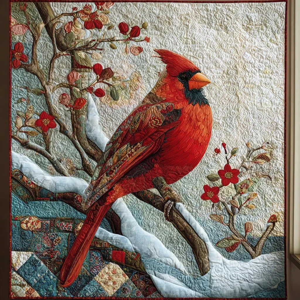 Cardinal Pattern Quilt Blanket