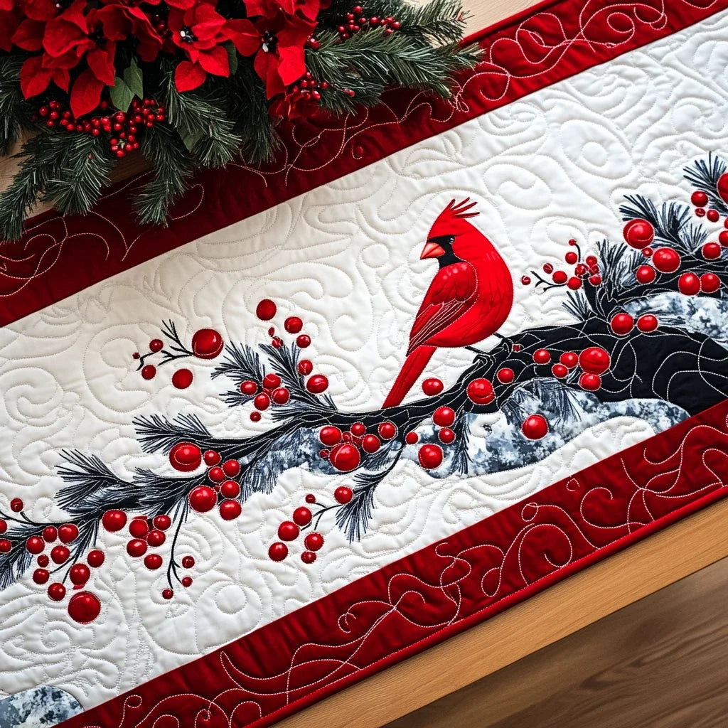 Cardinal Song Quilted Table Runner