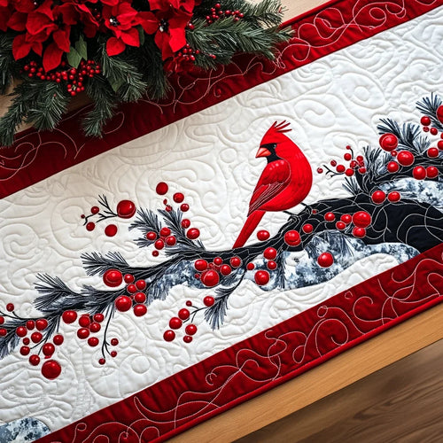 Cardinal Song Quilted Table Runner