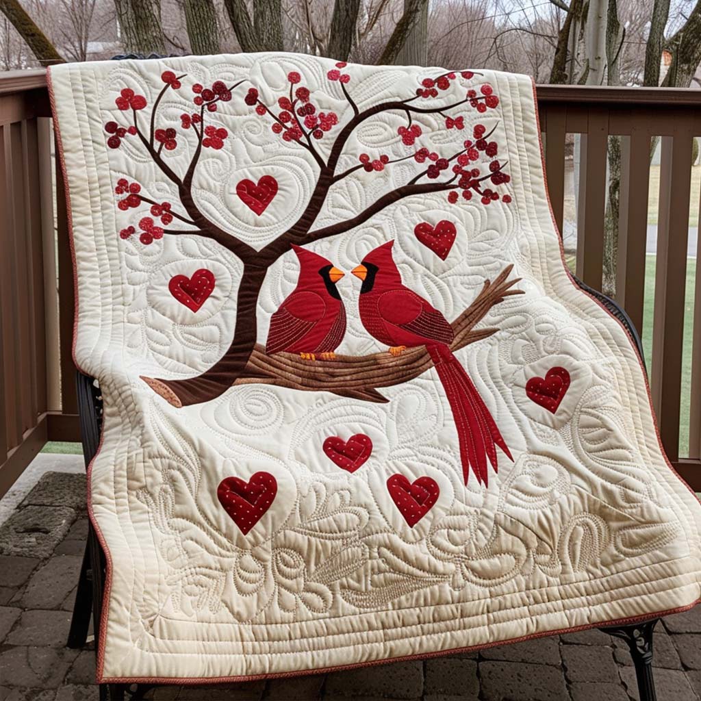 Cardinal Spirit Quilt Blanket - Quilted Blanket by Wild and Way