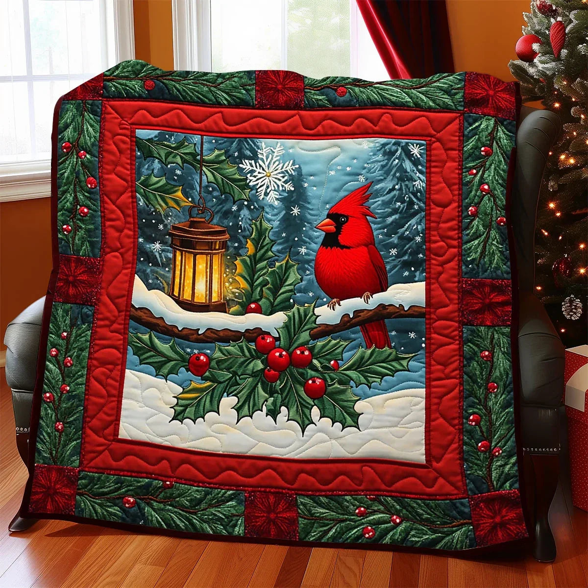 Cardinal Spirit Quilt Blanket