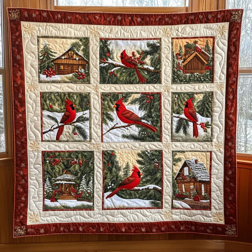Cardinal Whisper Quilt Blanket