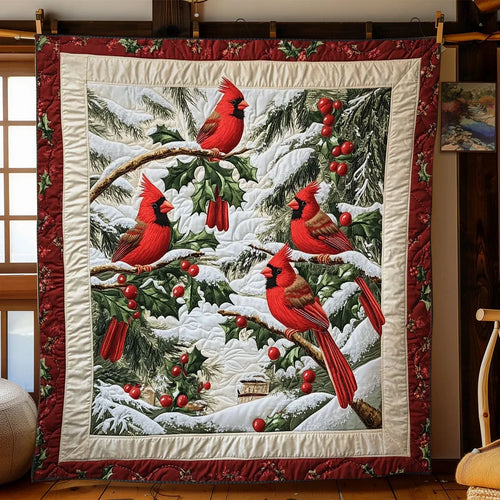 Cardinal Winter Quilt Blanket