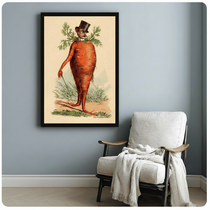 Victorian Carrot Gentleman Vintage Canvas Wall Art