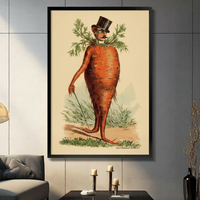 Victorian Carrot Gentleman Vintage Canvas Wall Art