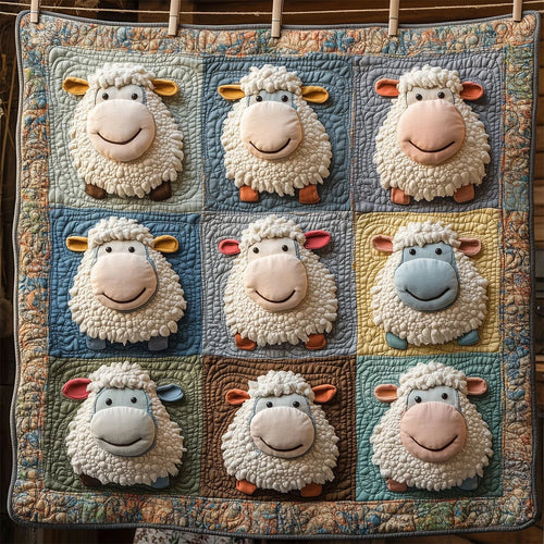 Cartoon Sheeps Quilt Blanket