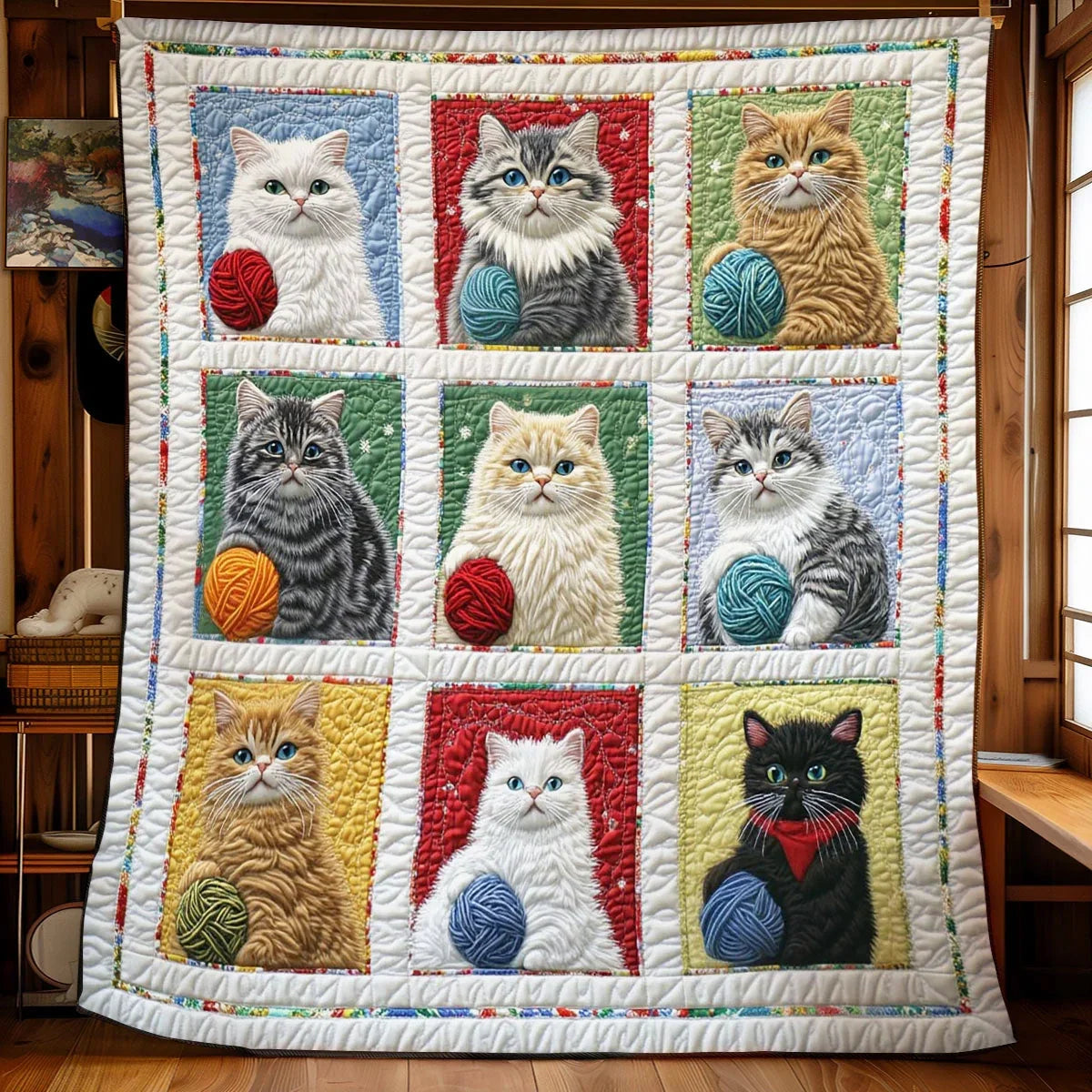 Cat Charm Quilt Blanket