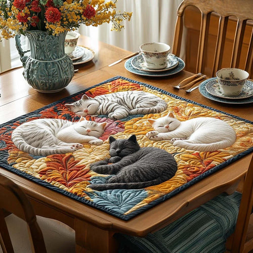 Cat Charm Quilted Table Topper