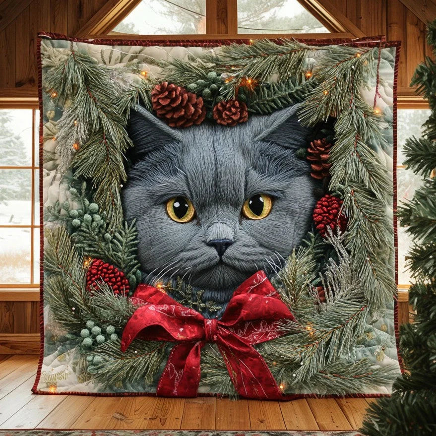 Cat Christmas Quilt Blanket