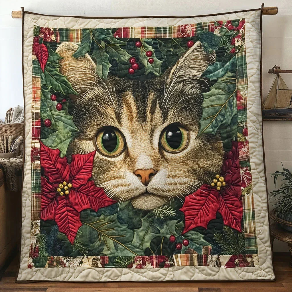 Cat Christmas Dream Quilt Blanket