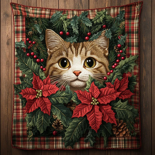 Cat Christmas Joy Quilt Blanket